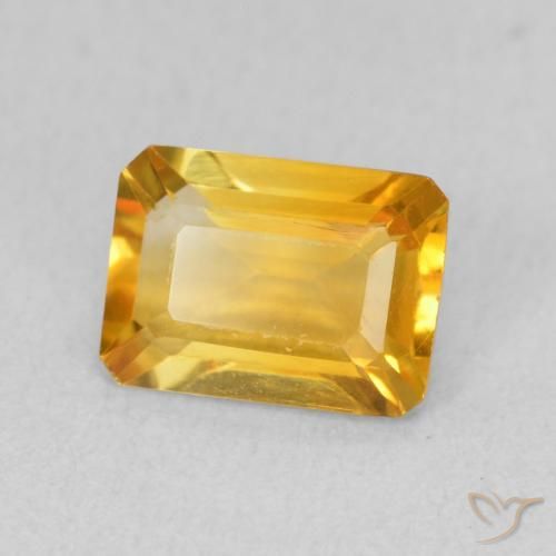 Citrino Dorato medio naturale da 1.26 ct, Ottagonale / Taglio smeraldo, VVS