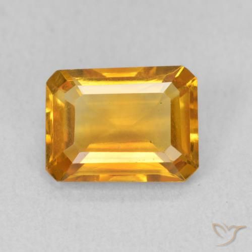 1.34ct Naturale Arancio intenso-OroG Citrino, Taglio smeraldo, VVS