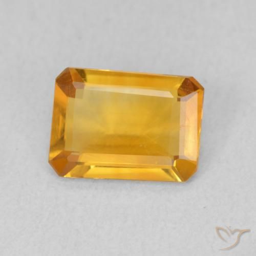 Citrino Arancio intenso-OroG naturale da 0.93 ct, Ottagonale / Taglio smeraldo, VVS