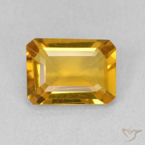 1.29ct Naturale Dorato scuro Citrino, Taglio smeraldo, VVS-VS