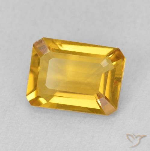 Citrino Dorato scuro naturale da 1.29 ct, Ottagonale / Taglio smeraldo, VVS-VS