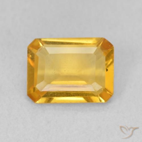 1.24ct Naturale Dorato medio Citrino, Taglio smeraldo, VVS-VS