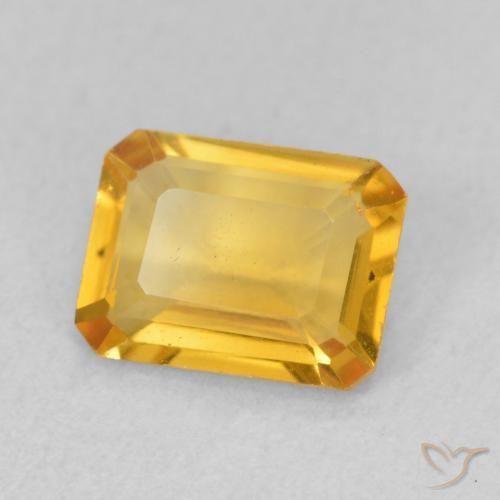 Citrino Dorato medio naturale da 1.24 ct, Ottagonale / Taglio smeraldo, VVS-VS