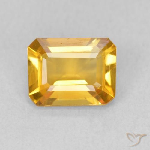 1.29ct Naturale Dorato medio Citrino, Taglio smeraldo, VVS-VS