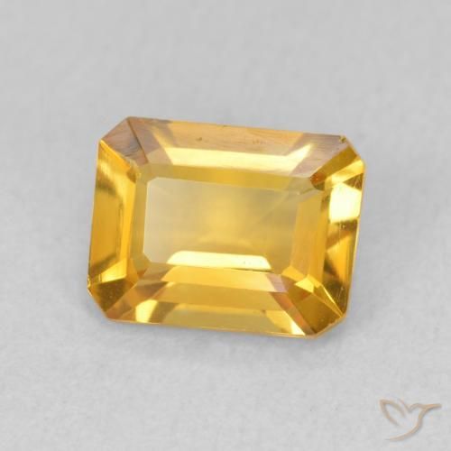Citrino Dorato medio naturale da 1.29 ct, Ottagonale / Taglio smeraldo, VVS-VS