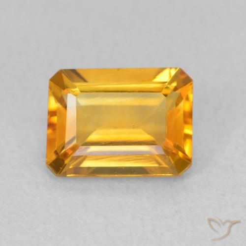 1.42ct Naturale Arancio intenso-OroG Citrino, Taglio smeraldo, VVS