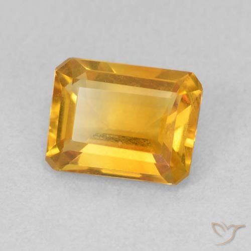 Citrino Medium Light Orange-Gold naturale da 1.34 ct, Ottagonale / Taglio smeraldo, VVS-VS