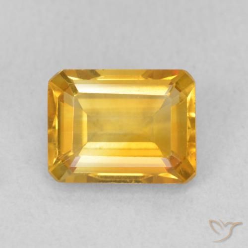 1.48ct Naturale Dorato medio Citrino, Taglio smeraldo, VVS