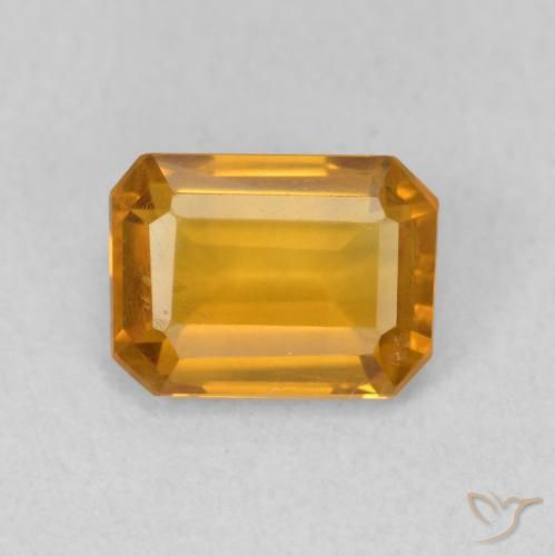 1.21ct Naturale Arancio Scuro-Oro Citrino, Taglio smeraldo, VVS-VS