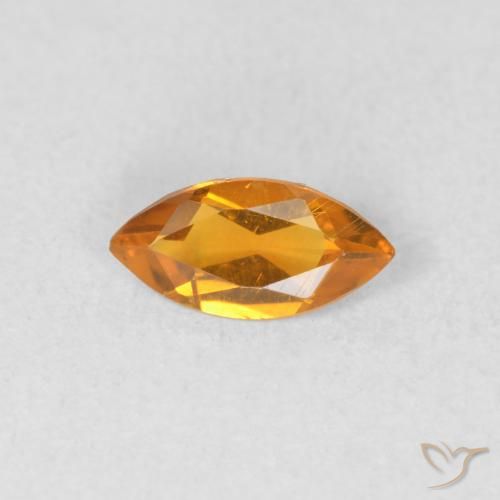 0.40ct Naturale Albicocca Arancia Citrino, Taglio marquise, VVS-VS
