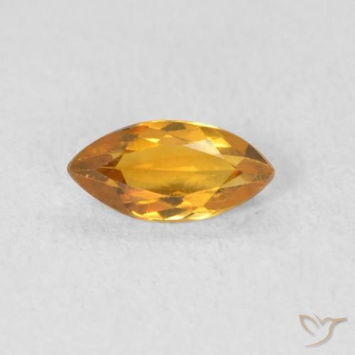 Citrino Arancio-Oro naturale da 0.51 ct, Taglio marquise, VVS-VS