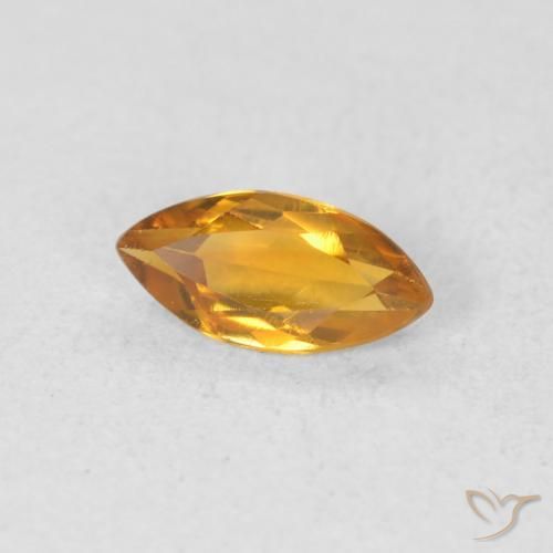 Citrino Arancio-Oro naturale da 0.51 ct, Taglio marquise, VVS-VS