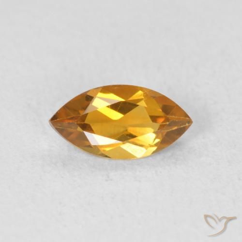 Citrino Arancione-Oro medio naturale da 0.57 ct, Taglio marquise, VVS-VS