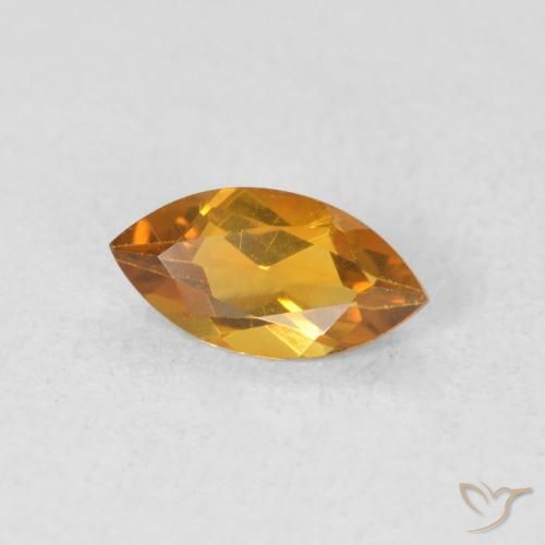 Citrino Arancione-Oro medio naturale da 0.57 ct, Taglio marquise, VVS-VS