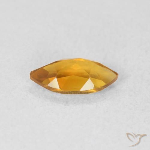 Citrino Arancione-Oro medio naturale da 0.57 ct, Taglio marquise, VVS-VS