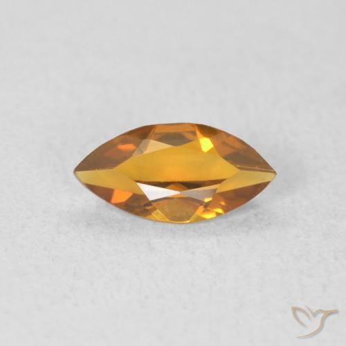 0.48ct Naturale Arancione-Oro medio Citrino, Taglio marquise, VVS-VS