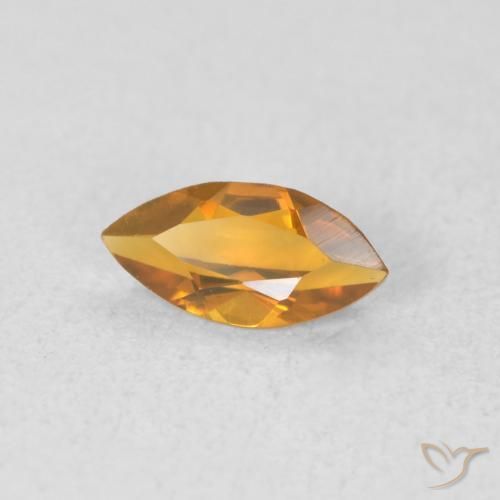 Citrino Arancione-Oro medio naturale da 0.48 ct, Taglio marquise, VVS-VS