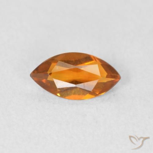 0.50ct Naturale Arancione scuro Citrino, Taglio marquise, VVS-VS