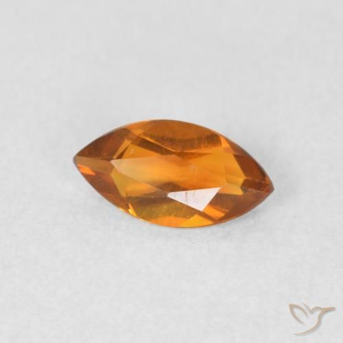 Citrino Arancione scuro naturale da 0.50 ct, Taglio marquise, VVS-VS