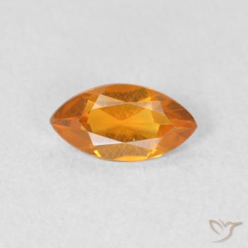 Citrino Arancio Medio naturale da 0.51 ct, Taglio marquise, VVS-VS