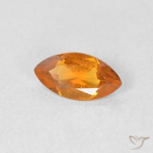 Citrino Arancio Medio naturale da 0.51 ct, Taglio marquise, VVS-VS