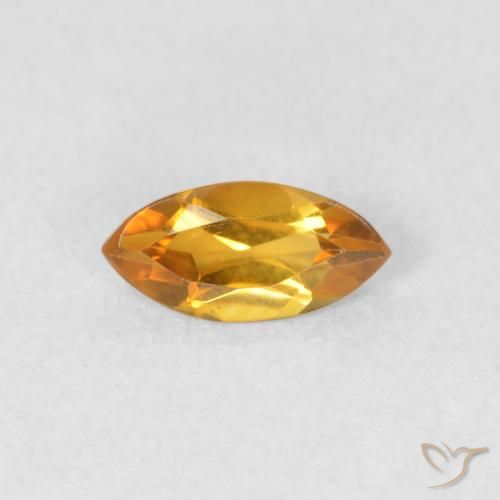 Citrino Arancio intenso-OroG naturale da 0.46 ct, Taglio marquise, VVS-VS