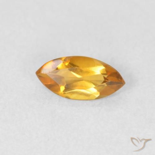 Citrino Arancio intenso-OroG naturale da 0.46 ct, Taglio marquise, VVS-VS