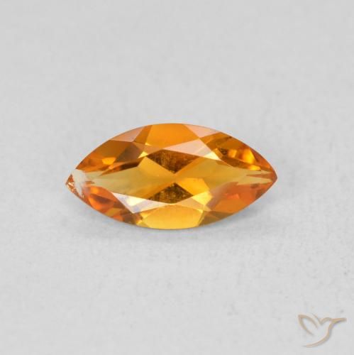 0.46ct Naturale Albicocca Arancia Citrino, Taglio marquise, VS