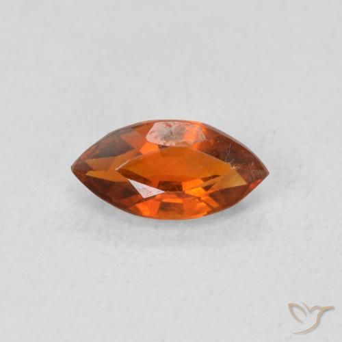 Citrino Arancione scuro naturale da 0.57 ct, Taglio marquise, VVS-VS
