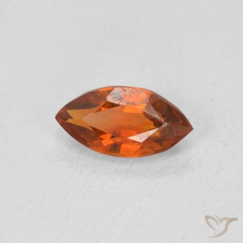Citrino Arancione scuro naturale da 0.57 ct, Taglio marquise, VVS-VS