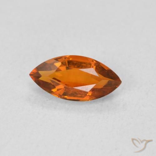 Citrino Arancione scuro naturale da 0.56 ct, Taglio marquise, VVS-VS