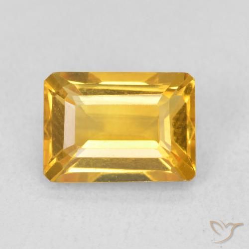 1.45ct Naturale Arancio Dorato Profondo Citrino, Taglio smeraldo, VVS