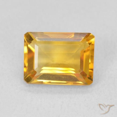 1.39ct Naturale Dorato scuro Citrino, Taglio smeraldo, VVS