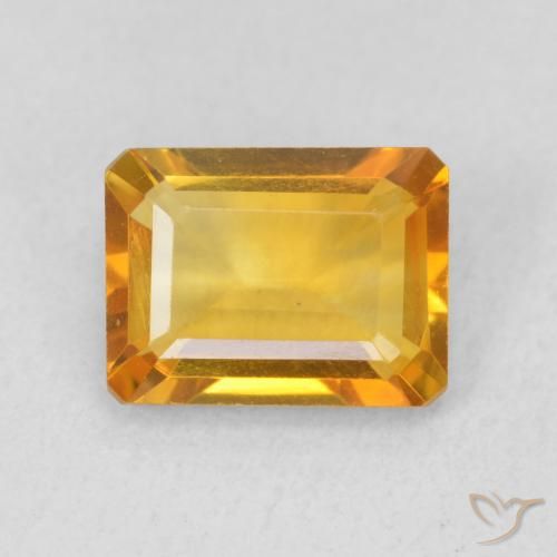 1.41ct Naturale Arancio Scuro-Oro Citrino, Taglio smeraldo, VVS