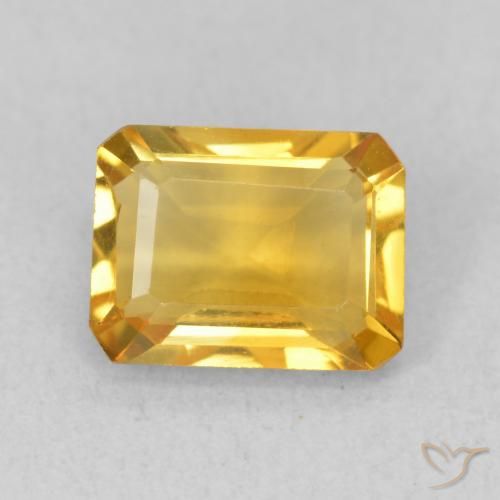 1.46ct Naturale Oro medio Citrino, Taglio smeraldo, VVS