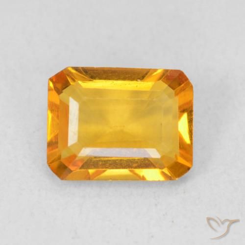 1.23ct Naturale Arancio Scuro-Oro Citrino, Taglio smeraldo, VVS