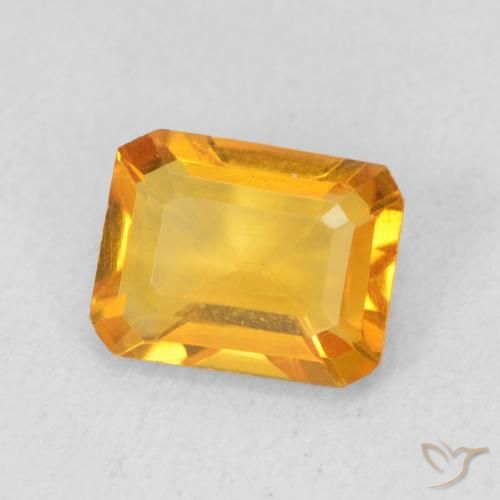 Citrino Arancio Scuro-Oro naturale da 1.23 ct, Ottagonale / Taglio smeraldo, VVS