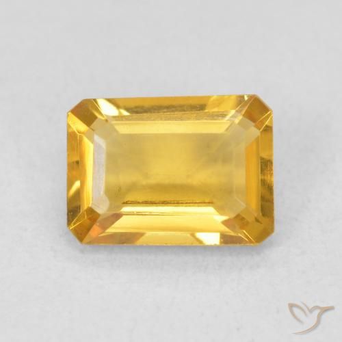 1.24ct Naturale Arancio Dorato Profondo Citrino, Taglio smeraldo, VVS