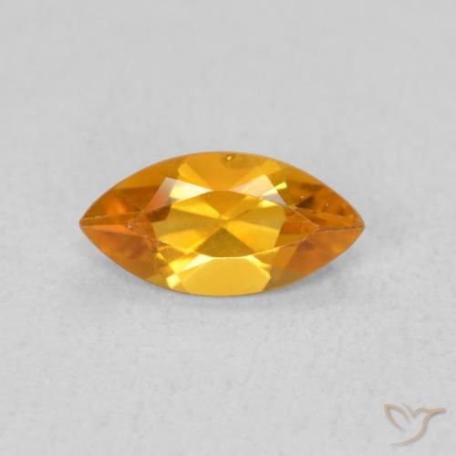 Citrino Albicocca Arancia naturale da 0.47 ct, Taglio marquise, VVS-VS