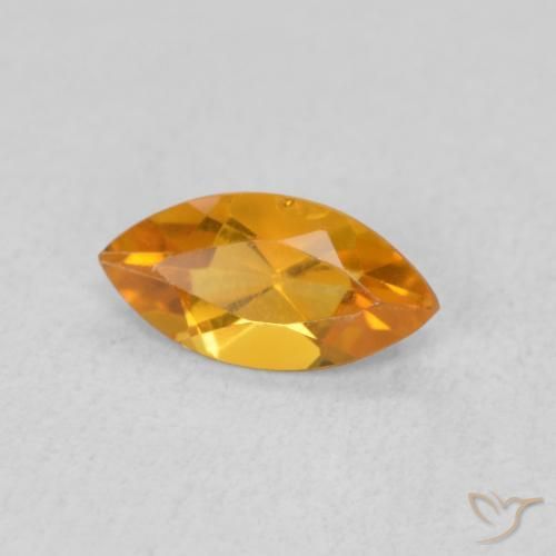 Citrino Albicocca Arancia naturale da 0.47 ct, Taglio marquise, VVS-VS