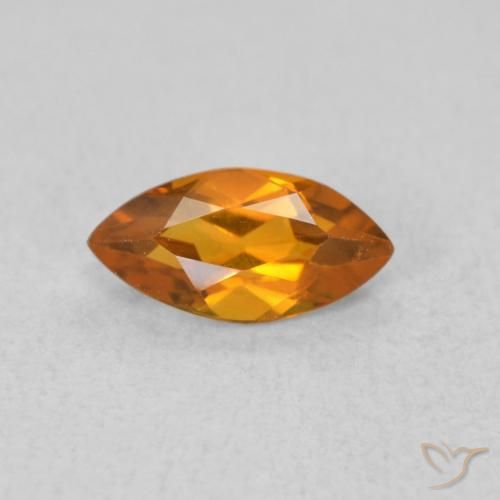 0.54ct Naturale Albicocca Arancia Citrino, Taglio marquise, VVS-VS