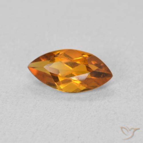 Citrino Albicocca Arancia naturale da 0.54 ct, Taglio marquise, VVS-VS
