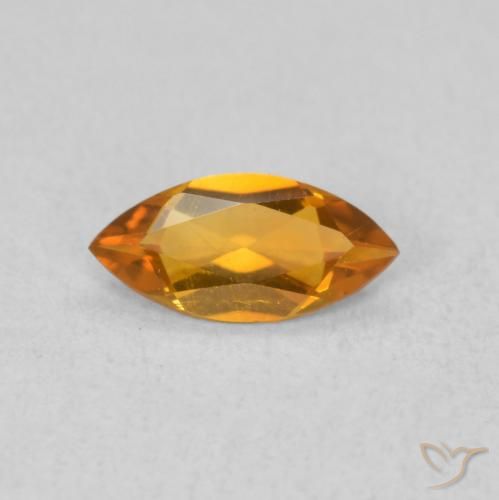0.40ct Naturale Arancio Medio Citrino, Taglio marquise, VS