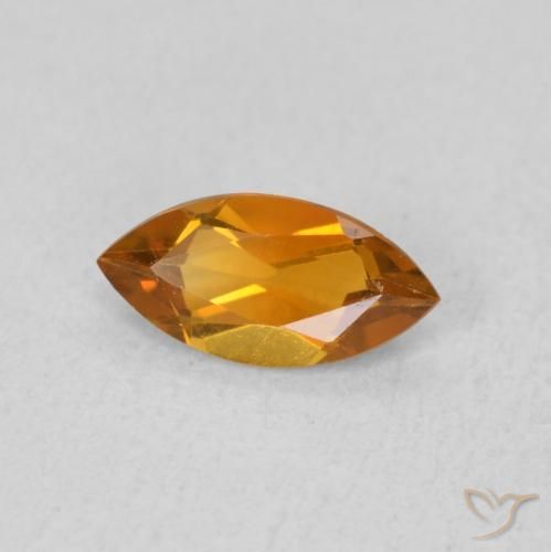 Citrino Arancione scuro naturale da 0.47 ct, Taglio marquise, VVS-VS