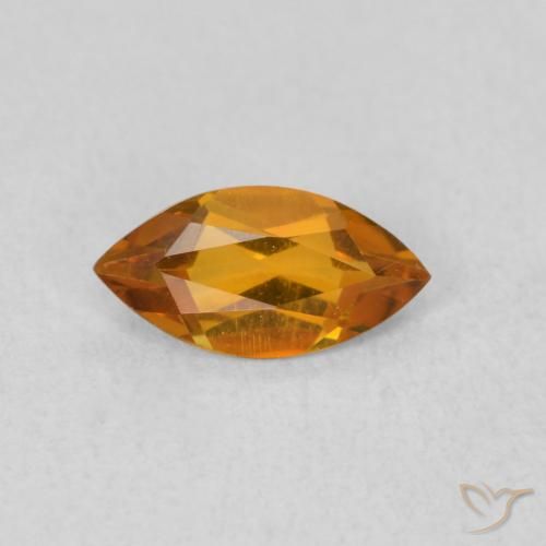 0.50ct Naturale Arancio Medio Citrino, Taglio marquise, VVS-VS