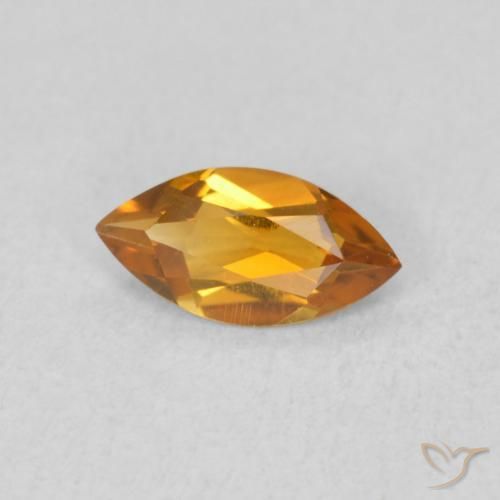 Citrino Arancio Medio naturale da 0.50 ct, Taglio marquise, VVS-VS