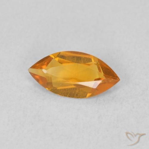 Citrino Arancio Medio naturale da 0.42 ct, Taglio marquise, VVS-VS