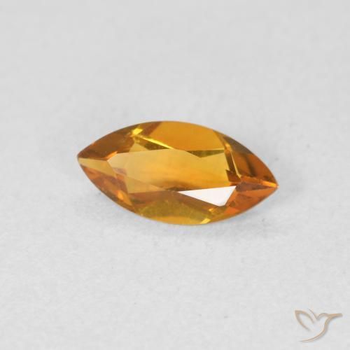 Citrino Arancio intenso-OroG naturale da 0.42 ct, Taglio marquise, VVS
