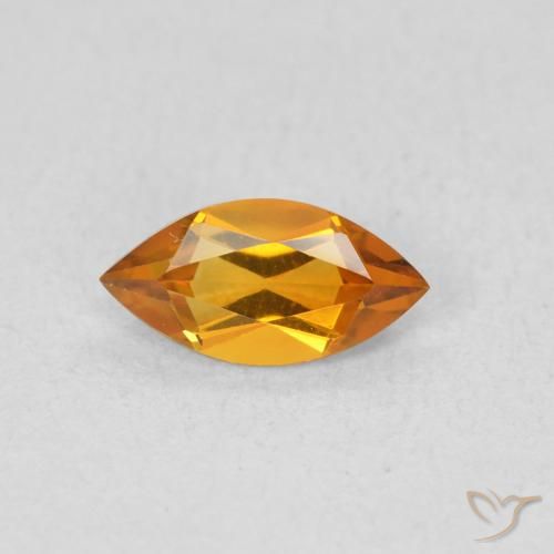 Citrino Arancio intenso-OroG naturale da 0.53 ct, Taglio marquise, VVS