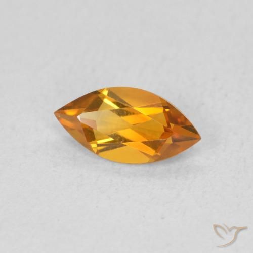 Citrino Arancio intenso-OroG naturale da 0.53 ct, Taglio marquise, VVS